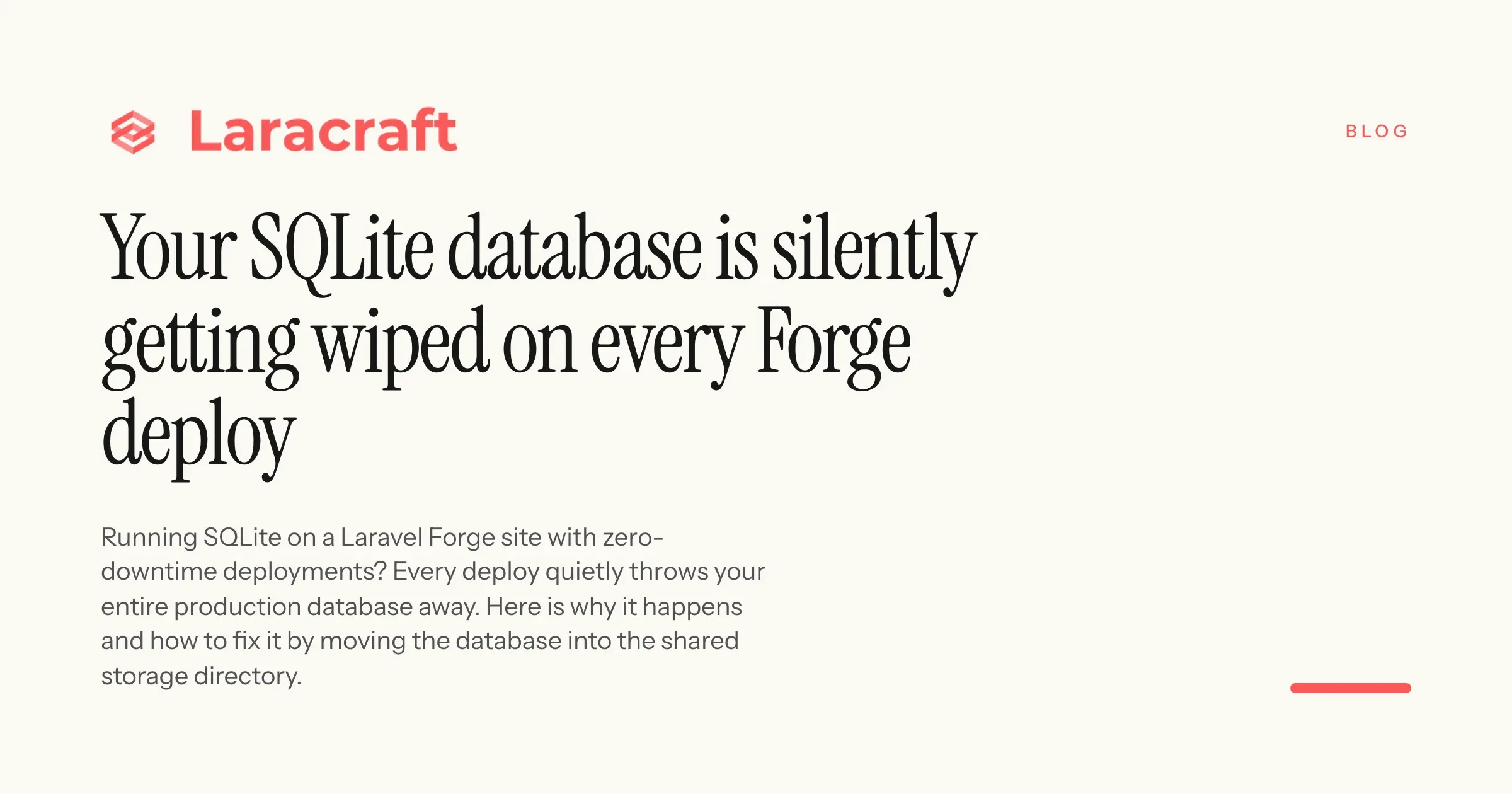 Your SQLite database is silently getting wiped on every Forge deploy